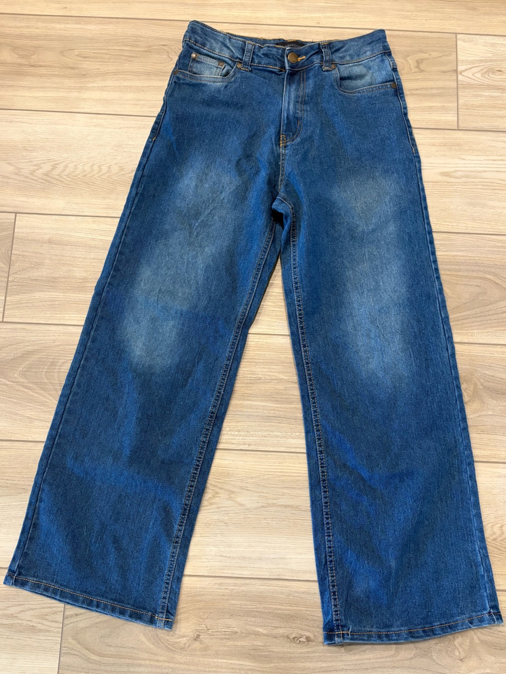 Aeropostale Girls Wide Leg Blue Denim Jeans